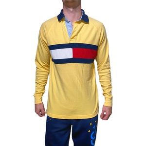 Tommy Hilfiger Yellow Longsleeve Pullover Polo